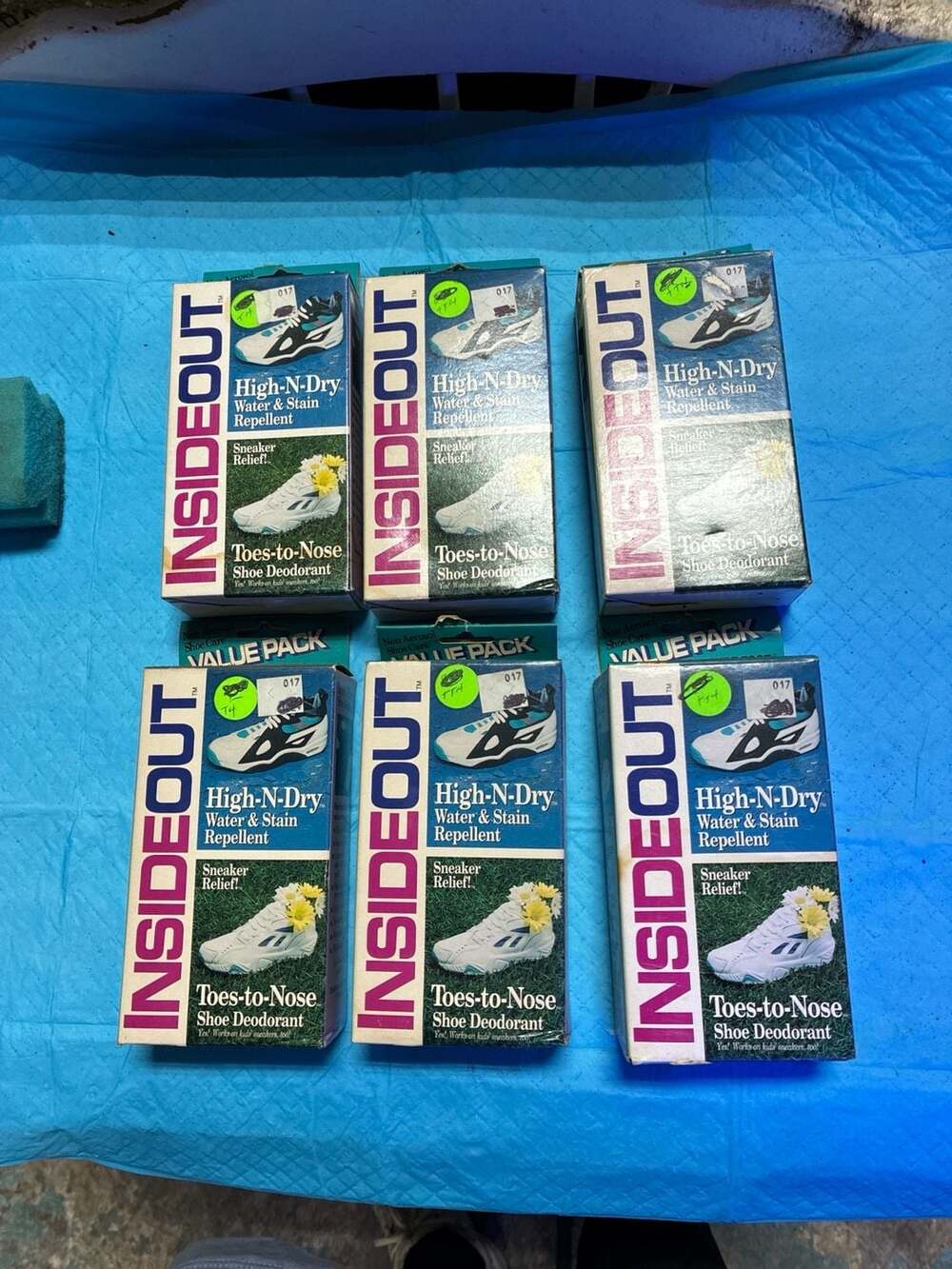 Lot of 6 Sure Foot InsideOut Shoe Care Value Packs - Water Repellent & Deodorant
